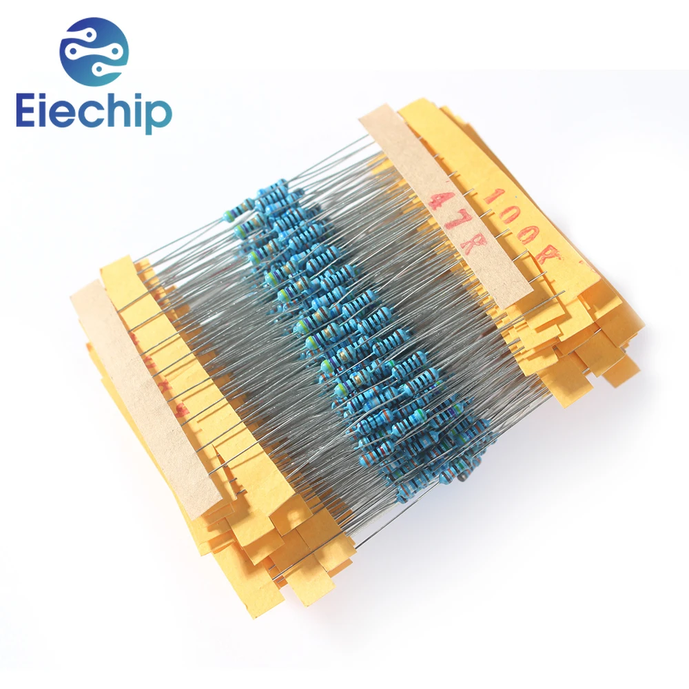 500PCS 50 Values 1/4W Resistor Assorted Set Pack,1 Ohm ~10M Metal Film Resistor Kit,High-Quality set of resistor 39K 47K 56K 68K