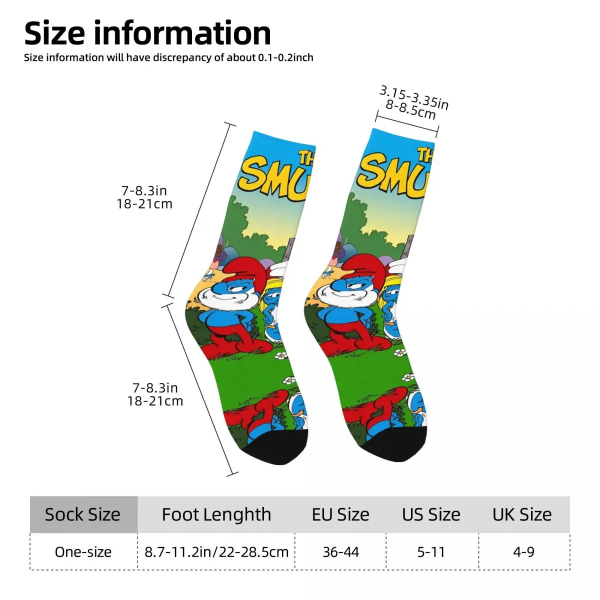 Casual Men Women Socks The S-Smurfs Cartoon Fans Anime Accessories Soft Sport Socks All Season