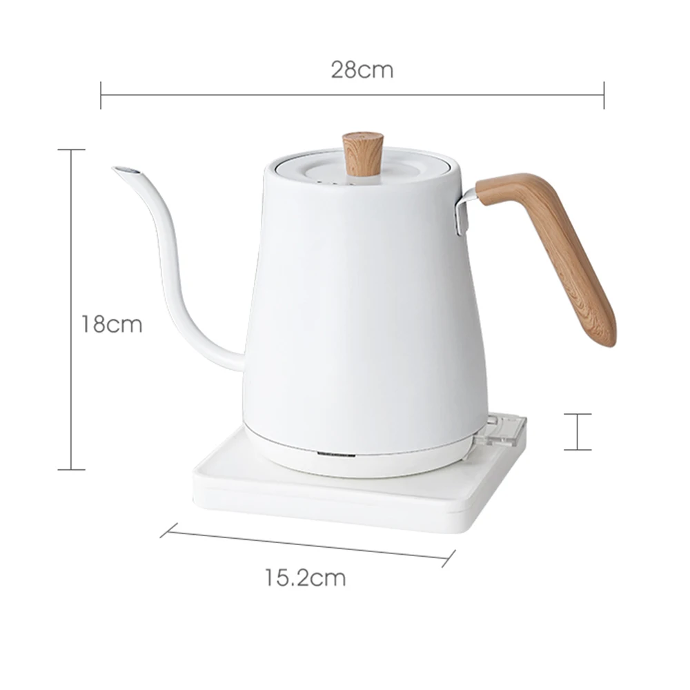 Chaleira De Água Quente De Gooseneck Em Aço Inoxidável, Cafeteira Elétrica, Controle De Temperatura, Garrafa De Água De Aquecimento, Chaleira De Chá, 800ml