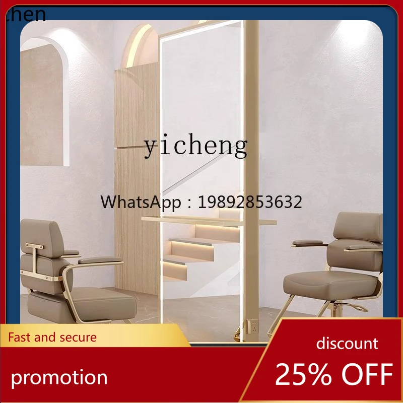 

YFY Hair Salon Mirror Stand Barber Shop Mirror Hair Salon Special Single and Double Sided Mirror with Tabletop
