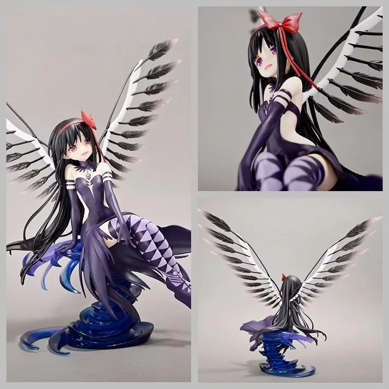 

Magical Girl Akemi Homura Action Figure - Black Long Straight Hairstyle Rebellious Devil Story Small Circle Hand-Held Model Toy