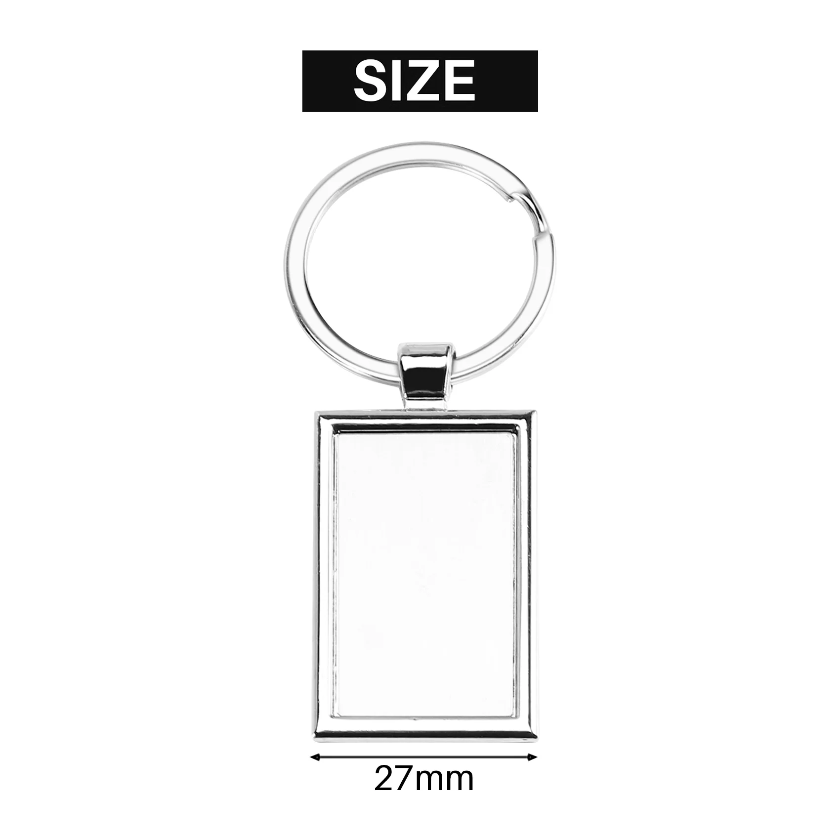 12 Pieces Sublimation Blank Keychain Rectangle Metal Heat Transfer Keychain Blank Key Rings For DIY Crafts Supplies Highly Recom