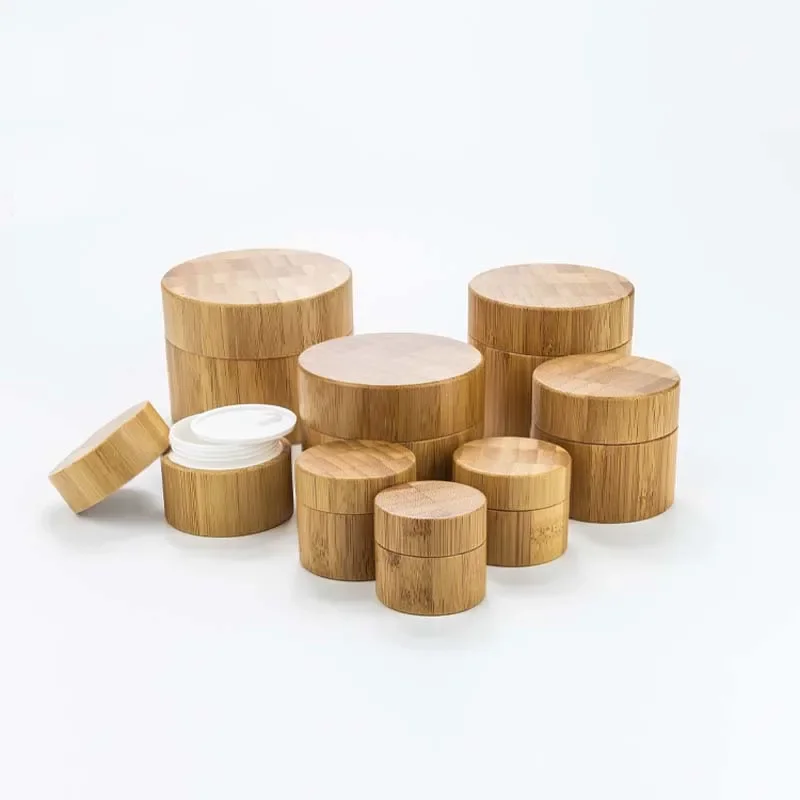 

Jars For Cosmeticswooden Bamboo Covered Cream Plastic Jars Cream Box Refillable Container enviromental all bamboo container