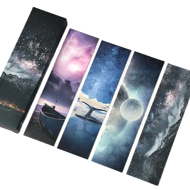 30 Pcs/Set Wandering Stars Series Paper Bookmark Bright Starry Sky Book Holder Message Card Gift Stationery