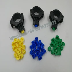 Plastic Eyelet Clip Nozzle, Pipe Clamp Holders, Fat Fan Spray, Quick Release, Agricultural Water Jet Irrigation Nozzle