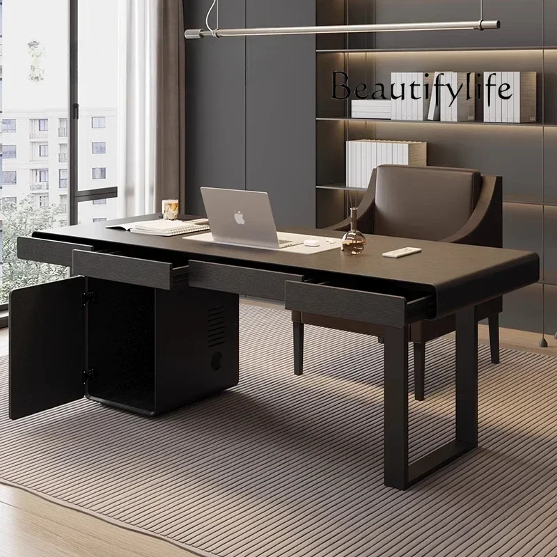 NNG X Student Black Designer Office Desks Modern Luxury Drawers Large Writing Computer Desk Conference Mesa De Trabajo