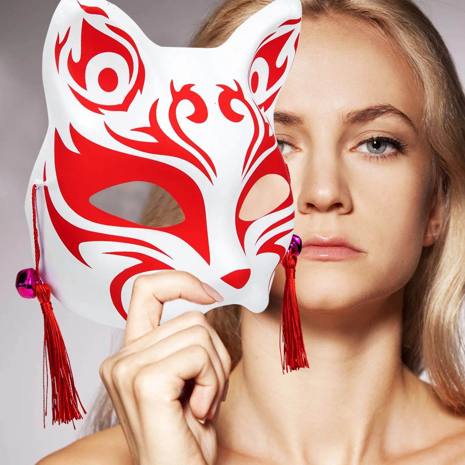 2 pezzi di volpe maschere a forma di mezzo animale riutilizzabili leggeri accessori per feste in maschera carnevali di Halloween decorativi squisiti