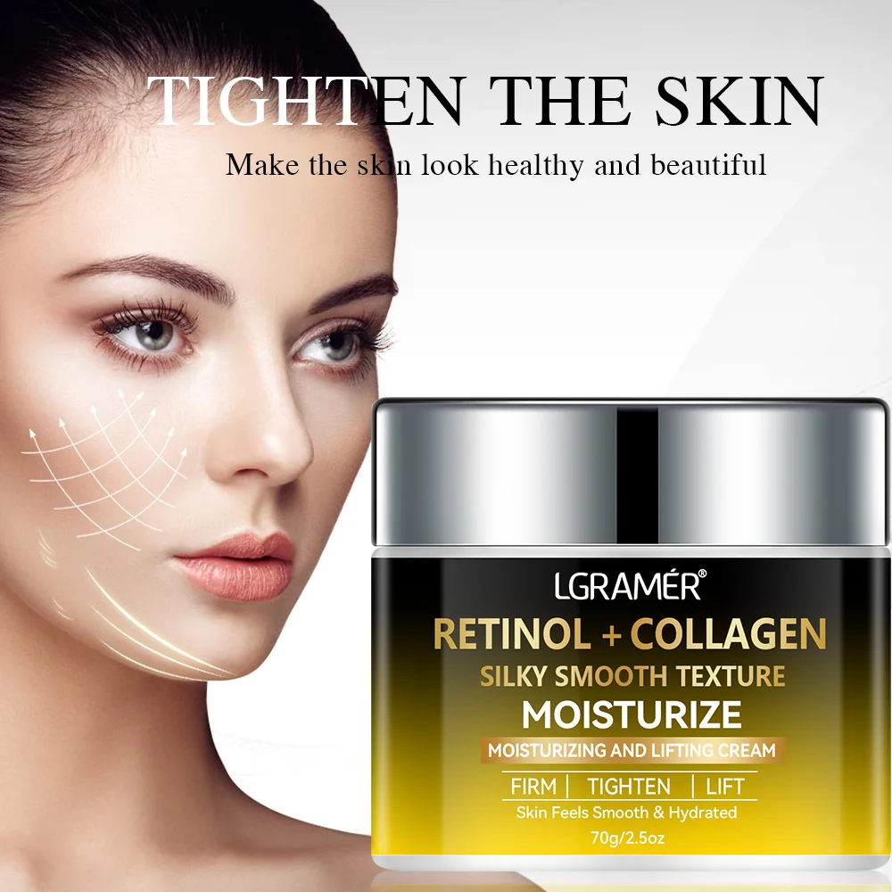 LGRAMER Retinol-Creme: Anti-Aging-, Anti-Falten- und Fleckenverblassungscreme, lässt Ihre jüngere Haut aussehen, geeignet für alle Hauttypen