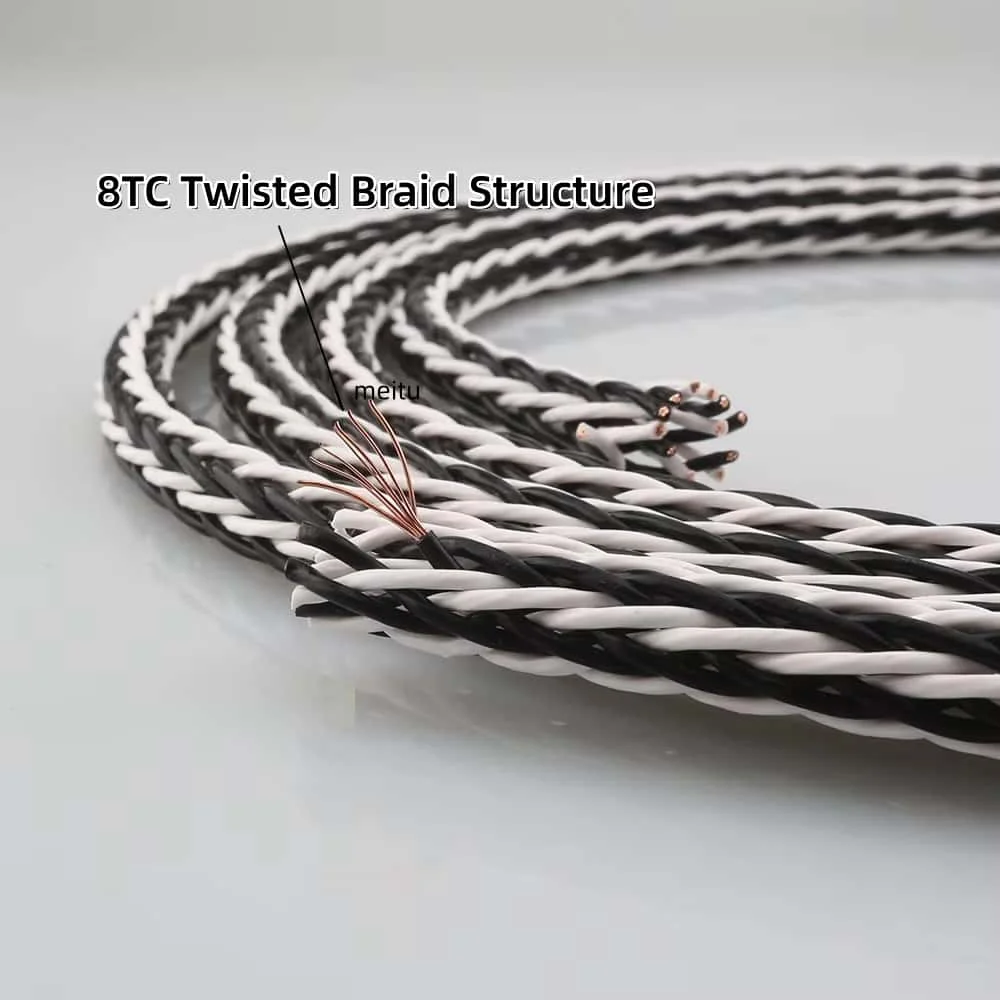 8TC 7N OCC Copper RCA Cable Pair Gold Plated Locking Plug HiFi Audiophile Shielded Braided Black White for Amp DAC Audiocrast