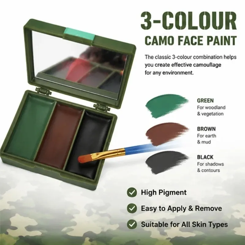 3 Farben Tarnfarben-Gesichtsma – Camo Face Paint Bewertung und Preis