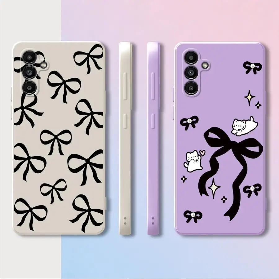 Phone Cover Case for Samsung Galaxy A34 A51 A22 A52 A36 A26 A13 A14 A16 A35 A24 A11 A12 A15 Super Cool Black Bow