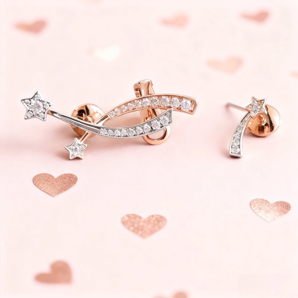 

Модные аксессуары 2025 года, серьги-каффы со звездами и ромбовидным дизайном, роскошные для свадьбы и вечеринки