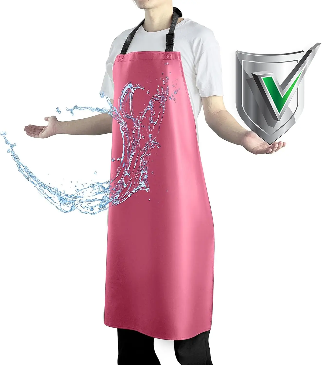 

Waterproof Apron with Adjustable Bib, Heavy Duty Vinyl for Kitchen Dishwashing