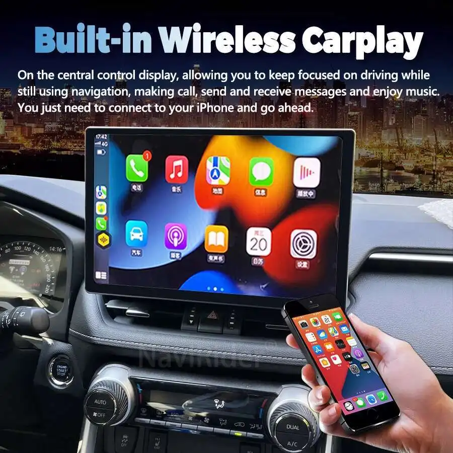 Car Radio For Toyota RAV4 XA50 2018-2023 Screen Auto Multimedia Navigation Video Player Android 14 System GPS Carplay 13.3 inch