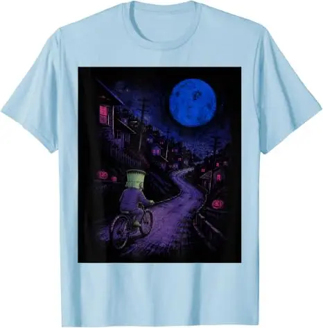 Frankenstein auf Fahrrad Halloween Fahrrad Radfahren T-Shirt Y2k Fahrradtour Vollmond Radfahren Gruselige Geschenke Grafik-T-Shirt Geschenke – Detail 17