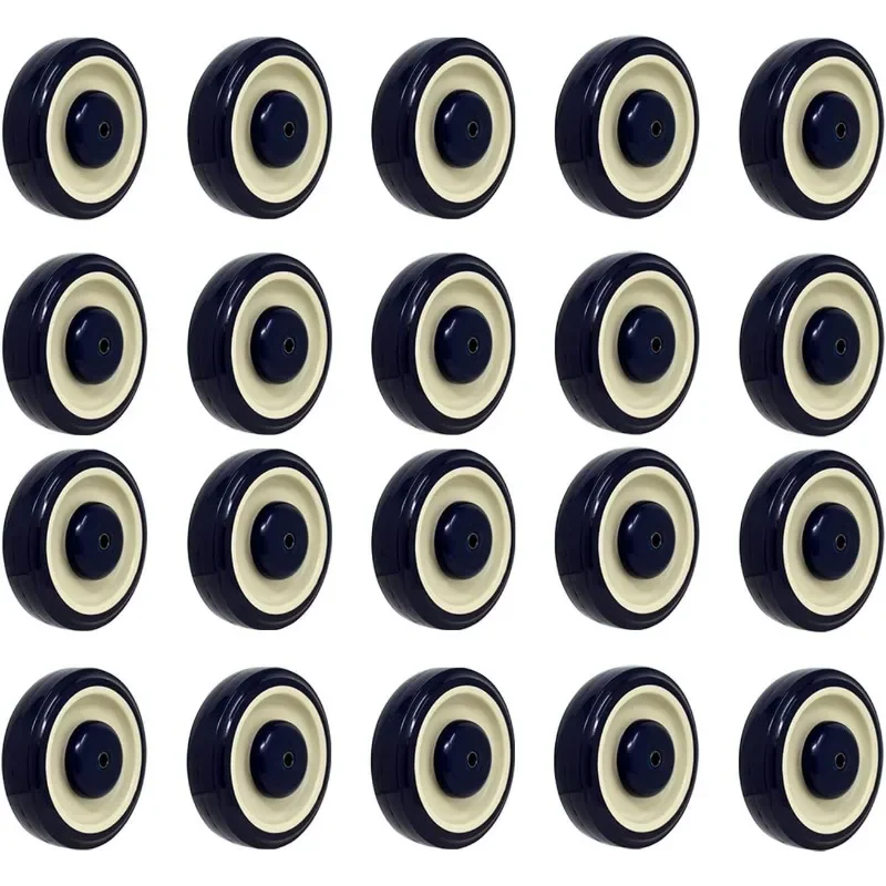 

HOME.Shopping Cart 5"x1-1/4" 3/8"Bore Polyurethane Wheel - Load Capacity 350Lbs each (20-Pack 3/8" Bore(Navy/Beige))