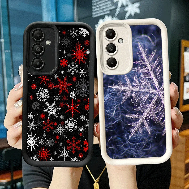 Phone Case for Samsung Galaxy A17 A16 A15 A14 A13 Snow Snowflake Winter Cold A56 A36 A26 A55 A35 A25 A54 A34 A24 A53 A33 A23 A07