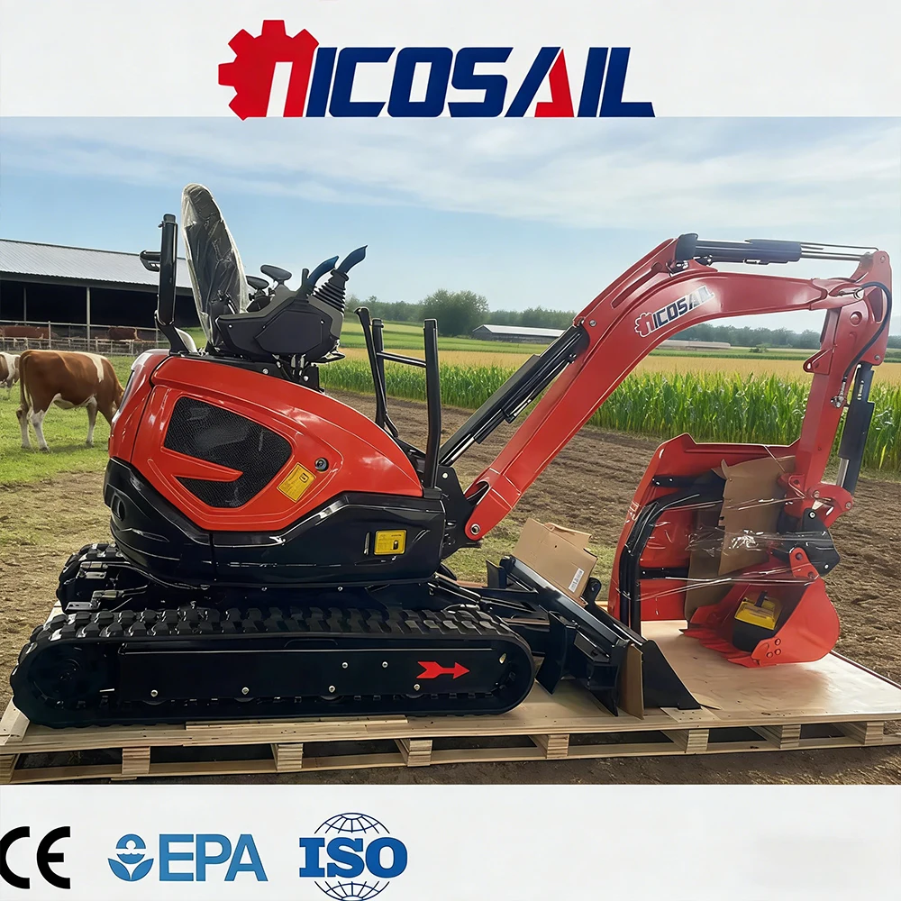

Мини-экскаватор Nicosail 1.2 тонны, одобренный CE, с прочной конструкцией и высокой производительностью для ферм и строительных площадок