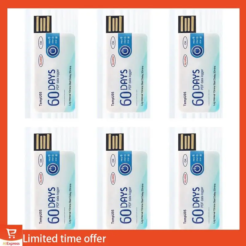 

Fresh 6X Tempu05 Temperature Data Logger 60 Days Disposable Temperature Analyzer PDF USB