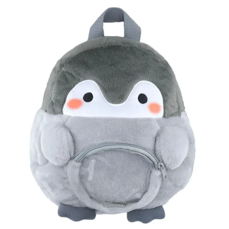 Mochila de pingüino de peluche de muñeca de dibujos animados, monedero transparente portátil para dama, niñas, regalo para niños al aire libre