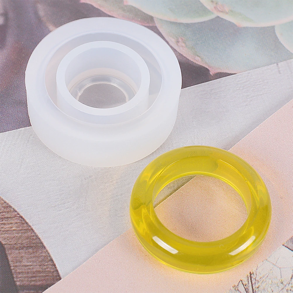 

2PCS Ring Mold Multi-purpose Jewelry Crystal Drop Silicone Epoxy DIY Pendant Molds Handmade Non-stick Easy Clean Chocolate