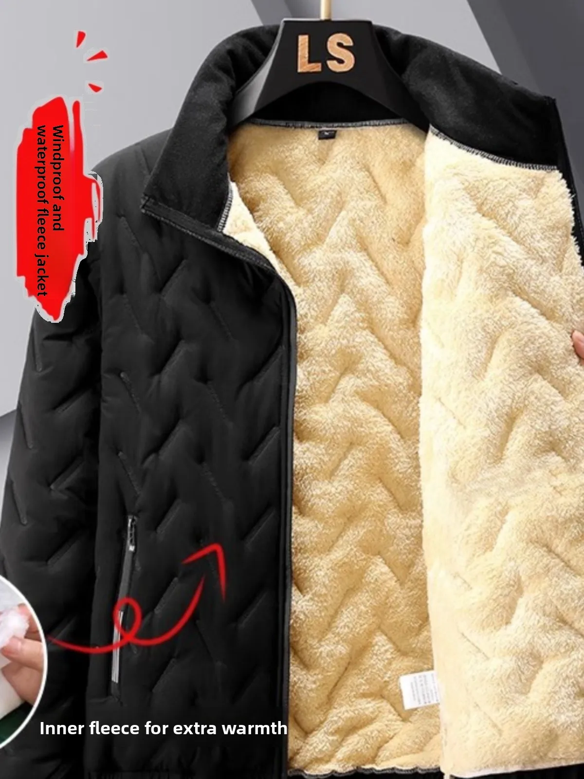 

Утепленная мужская куртка из овечьего бархата с пуховым наполнителем, водонепроницаемая, большого размера, с воротником-стойкой, рабочая одежда, молодежная модная, с длинными рукавами, на молнии