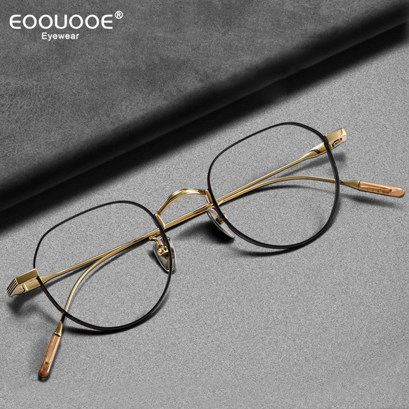 

47mm New Eyewear Glasses Frame Women Men Myopia Hyperopia Prescription Lenses Eyeglasses Pure Titanium Optical Elegant Eyewear