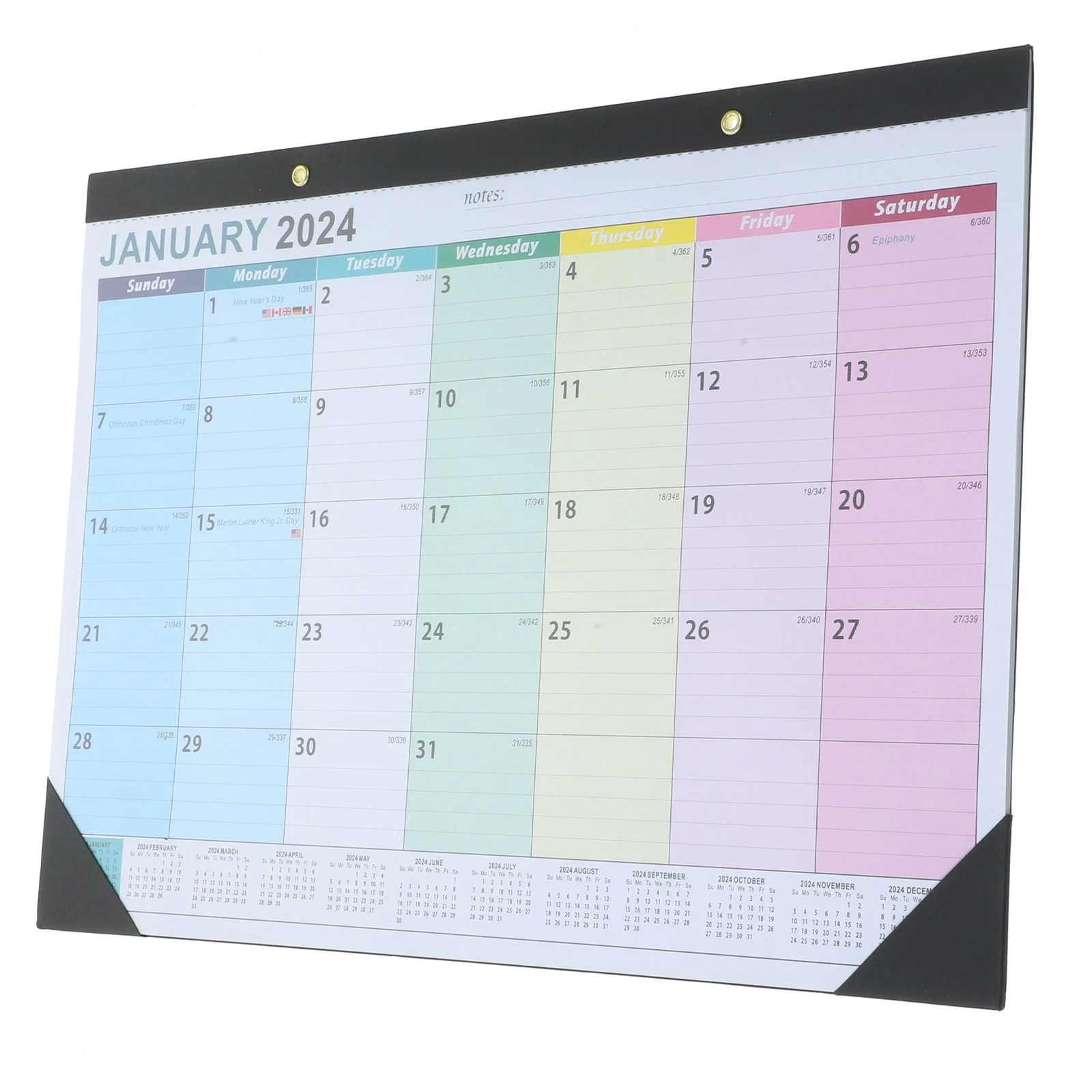 Wall Calendar Planner Office Decor Wall-mounted Month Monthly Hanging Metal 2024 Schedule English Home