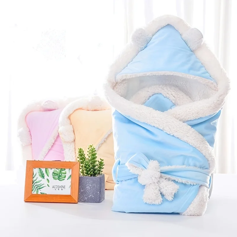 Warm Velvet Fleece Baby Blanket Swaddling Newborn Soft Fleece Blankets Solid Bedding Set Quilt Swaddle Wrap Pink Blue Yellow
