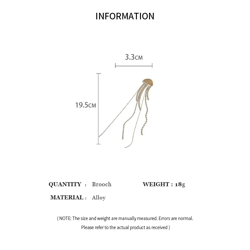 Elegant Jellyfish Brooch with Rhinestones and Pearls for Men & Women