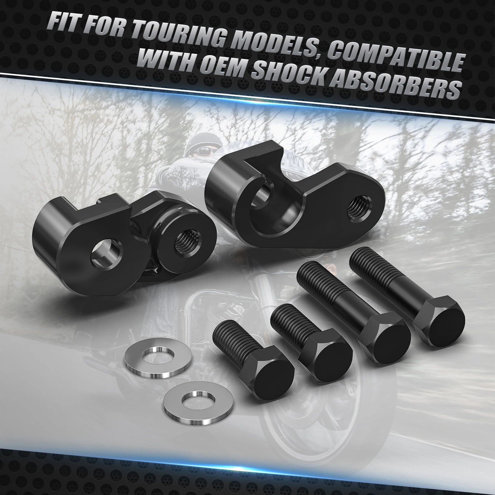 

NICECNC Motorcycle Shock Lift Bracket Riser 1 Inch For Harley Road King Electra Glide Street Glide Revival Rear Suspension Riser