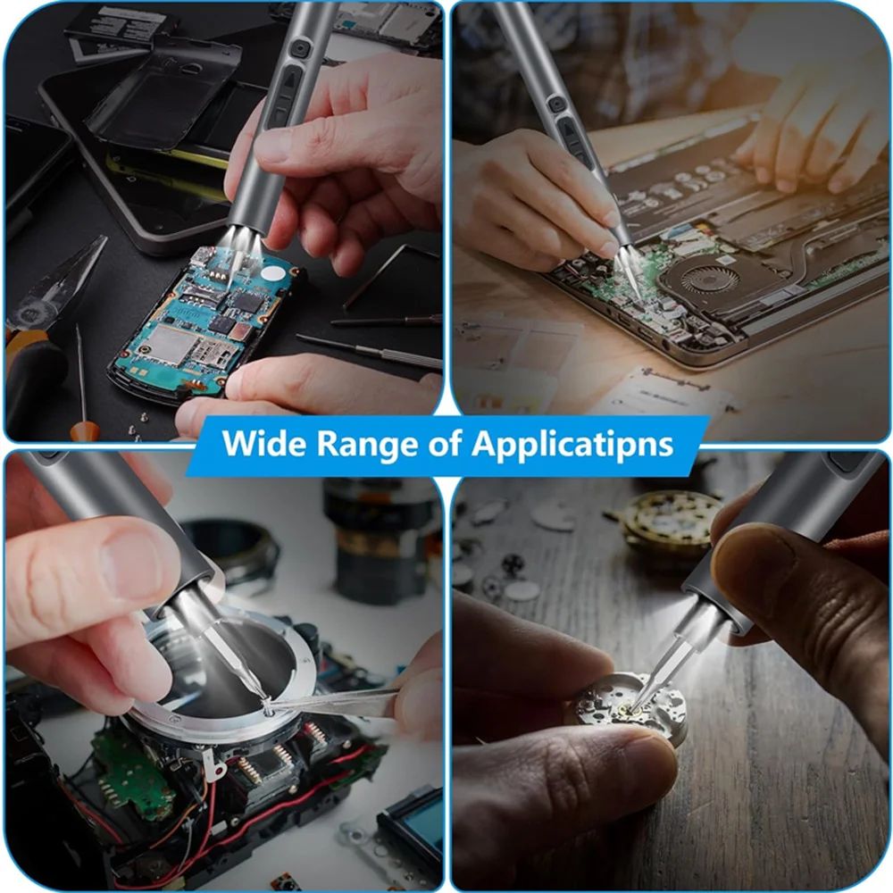 Set obeng listrik Super 28 dalam 1, perlengkapan reparasi pria Mini tanpa kabel presisi 24 bit magnet profesional untuk iPhonePC