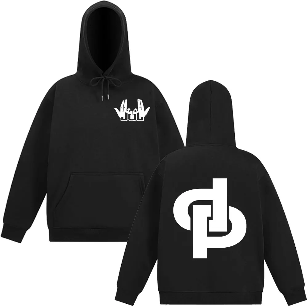 مغني الراب الفرنسي جولة يوليو 2025 مقنعين البلوز الرجال النساء الهيب هوب نمط هوديس غير رسمية موضة قلنسوة من القطن الخريف والشتاء