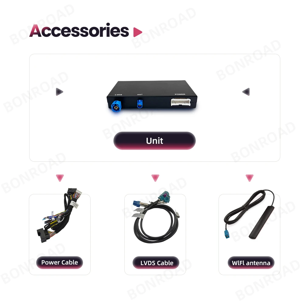 Bonroad kabelloses carplay android auto interface adapter für audi a4 b8 a5 q5 2014-2018 bluetooth gps navigation – Detail 9