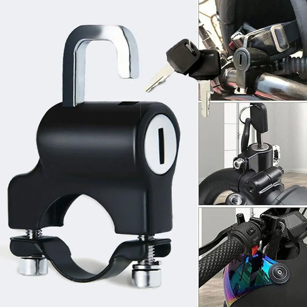 Helmet Lock for Motorcycle Scooter Atv Bicycle Universal Security Anti-theft Handlebar Lock 20mm-26mm with Keys Handle Lock B2D2