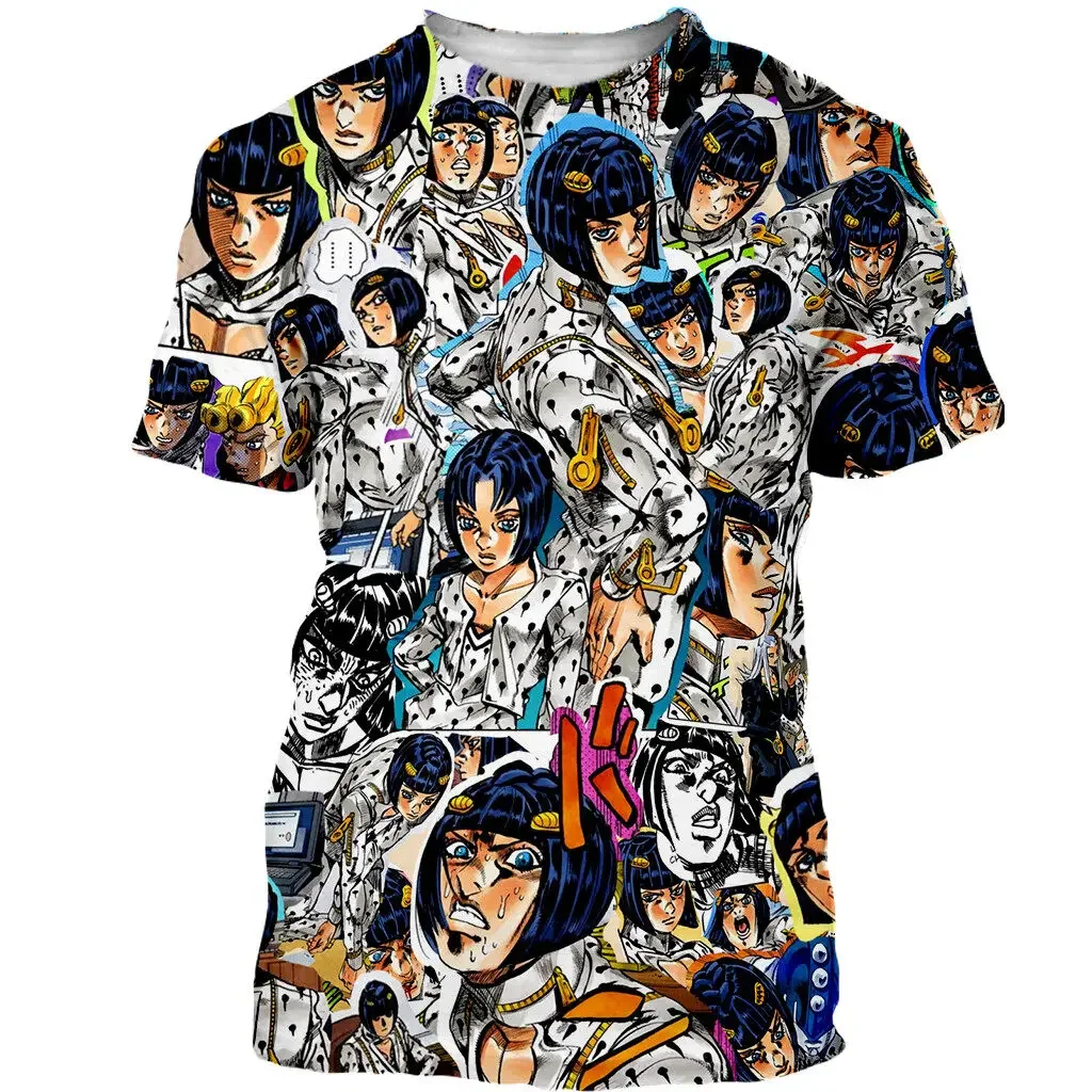 2024 New Jojo Bizarre Adventure T-Shirts Anime Manga 3D Print Streetwear Men and Women Fashion Oversized Kids Tees Tops Clothing