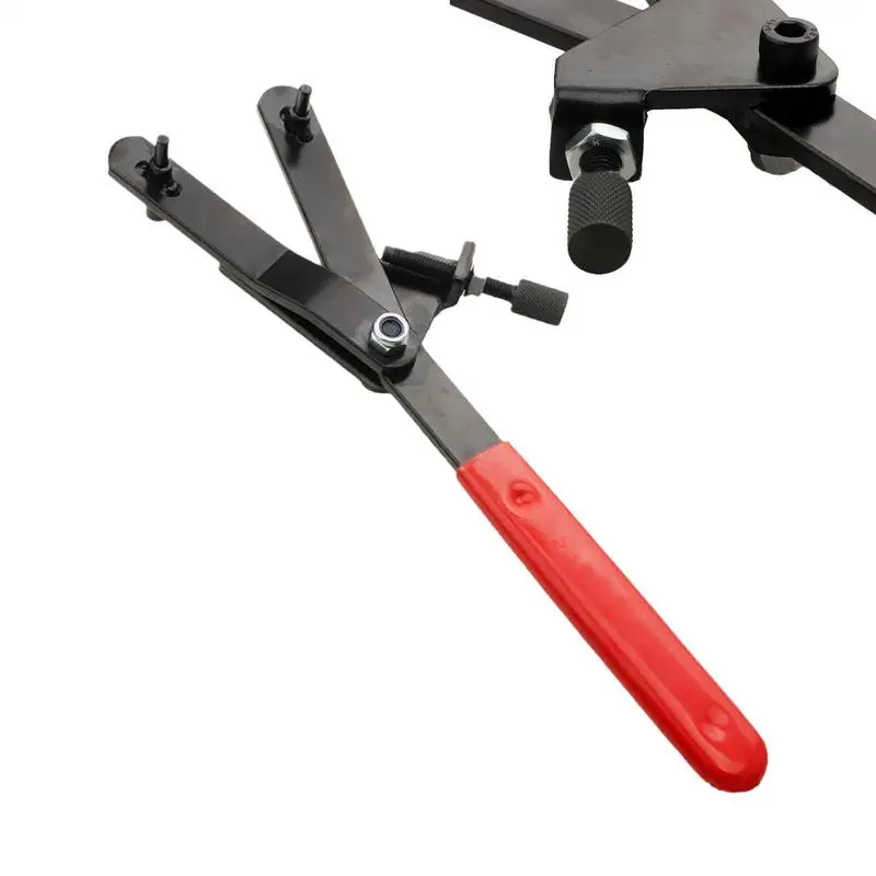 

Flywheel Turner Wrench Engine Rotating Tool Heavy Duty Manual Locking Iron Motorcycle Spanner For Engine Disassembly Repair