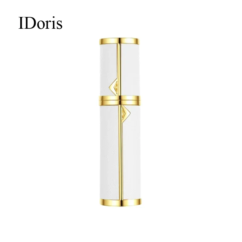 IDoris 2Pieces/Lot 5ml Aluminum Refillable Portable Perfume Bottle With Atomizer&Empty Parfum Cosmetic Case For Travle White