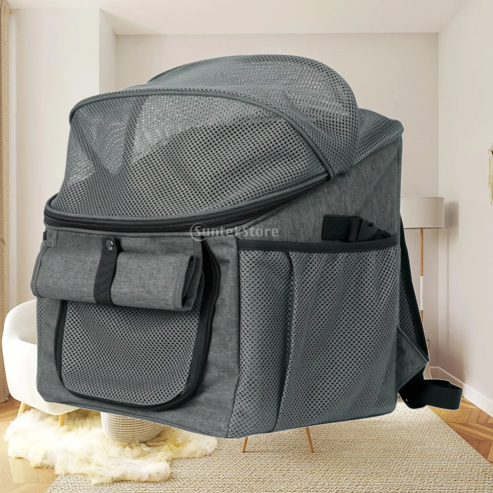 Bicycle Front Handlebar Pet Carrier Basket Bag for Small Dogs with PVC Base and Oxford Cloth Durable Build