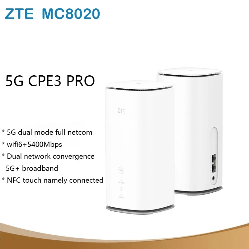 new ZTE 5G CPE 3 Pro MC8020 5G CPE WIFI 6 Dual Band 5400Mbps Wireless Routers With Sim Card Slot 5G 4G LTE Network MC8020