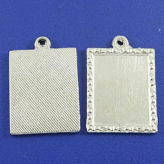 

10pcs 27.6x19mm loop:2mm nickel tone picture frame charms h3104