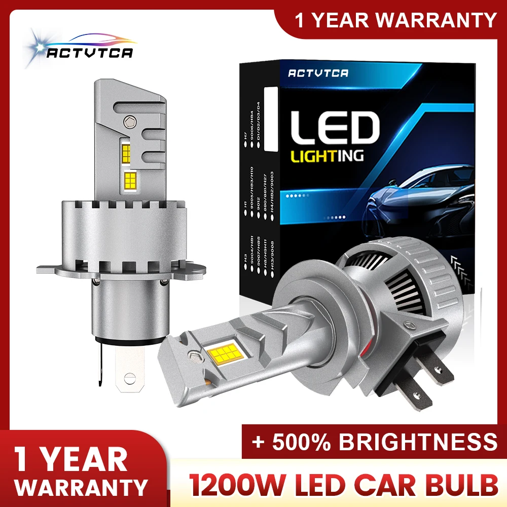 ACTVTCA 2Pcs H11 H7 H4 LED Bulb H8 H9 Headlights 9005 HB3 9006 HB4 Fog Lights Led Head Lamp 1:1 Mini Size for Car Auto 6000K