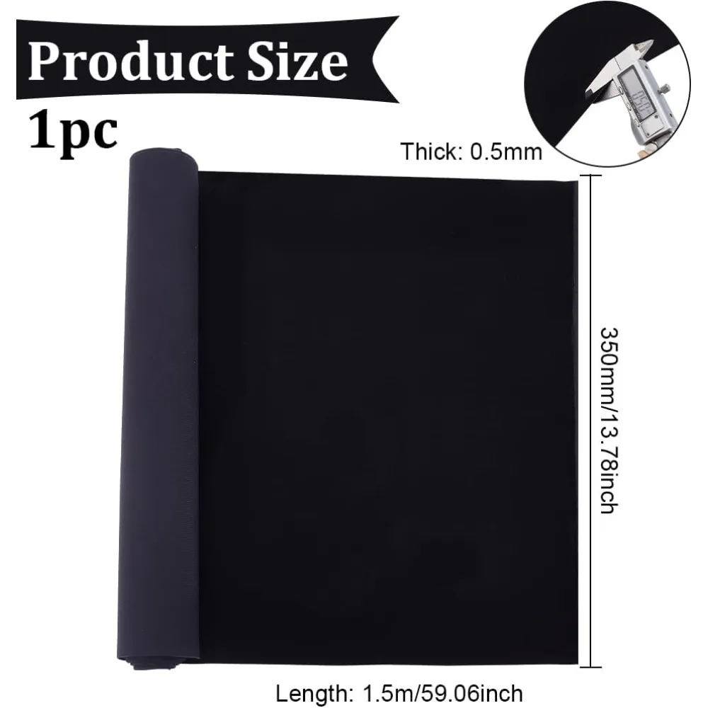 59x13.7 Inches Suede Leather, Black Soft Faux Suede Leatherette PU Suede Sheets Fabric Frosted Faux Leather Roll for Handicraft