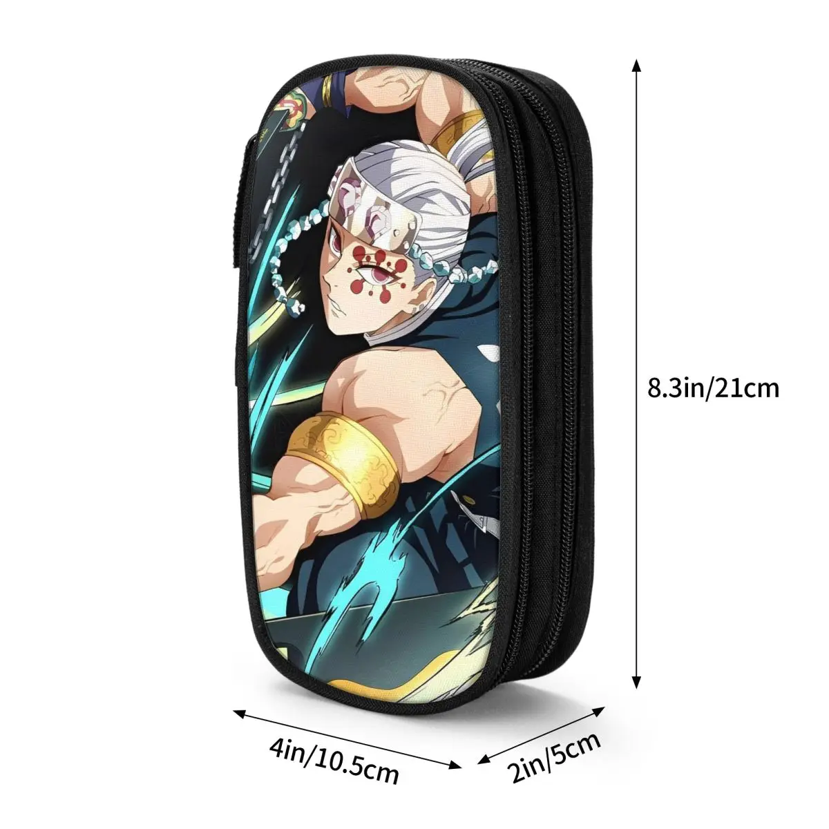 أنيمي شيطان القاتل Tengen Uzui مقلمة حامل قلم حقائب أطفال سعة كبيرة الطلاب الهدايا المدرسية صندوق رصاص