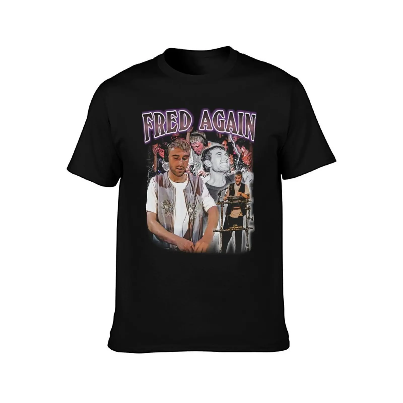 Fred Again Vintage T-Shirt, Summer Casual Cotton Tee, Oversized Streetwear Tops, Vintage Graphic Print, Loose Fit Short Sleeve