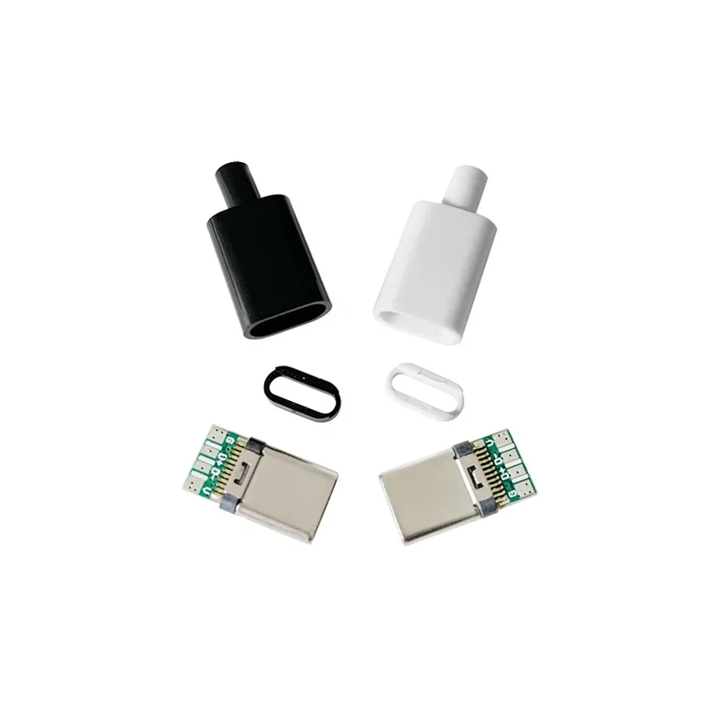 5pcs 10Pcs TYPE C USB 3.1 24 Pin Male Plug Welding Connector Adapter with Housing  Charging Plugs Data Cable Accessories Repair