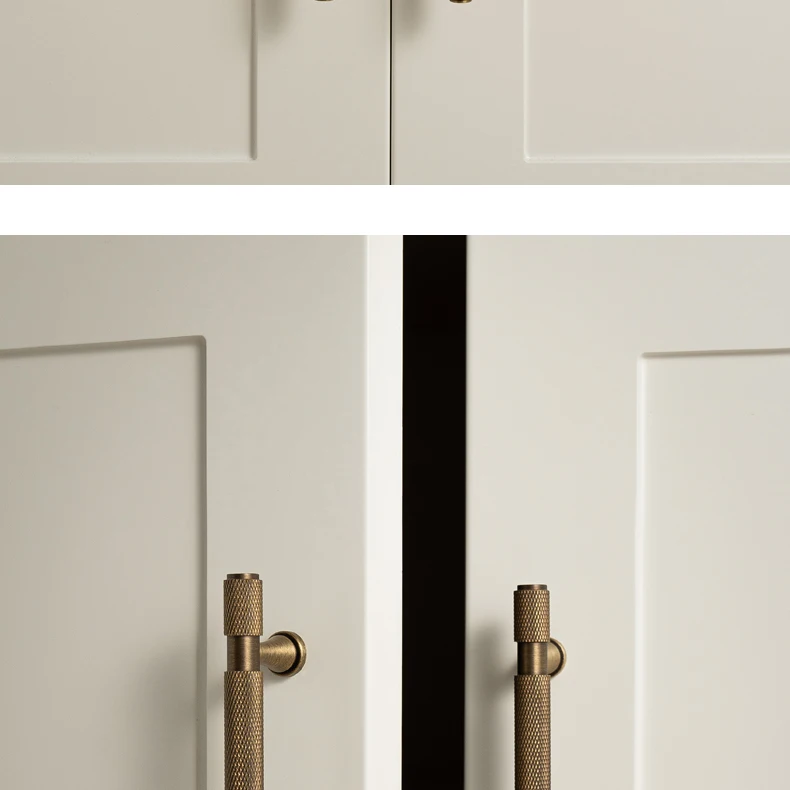 Santaya Solid Antique Brass Handles With Knurled Cross Pattern for Kitchen Cabinet T Bar Pull Bedroom Wardrobes and Drawer Knobs