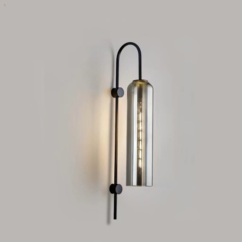 

Modern Long Glass Wall Sconce Light Living Room Bedroom Bathroom Home Decoration Lamp Lighting Lamparas Home Luminaire Black