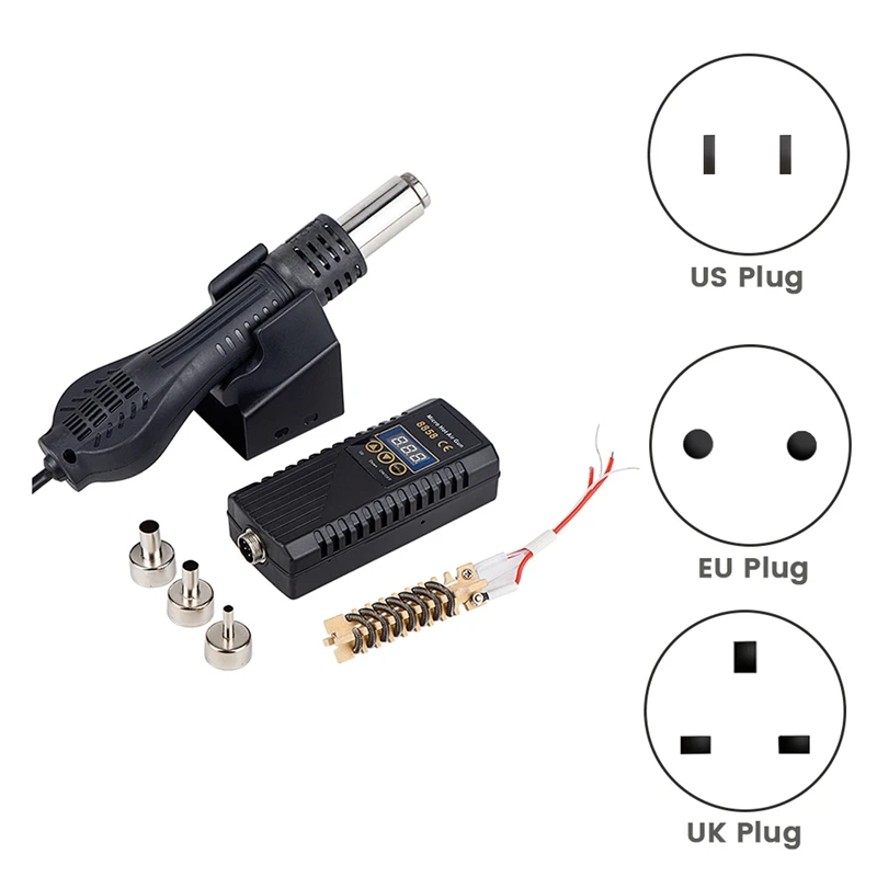 8858 Heat Gun-Tool Tool For Soldering, 700W Heat Blower Welding Repair Tool EU Plug