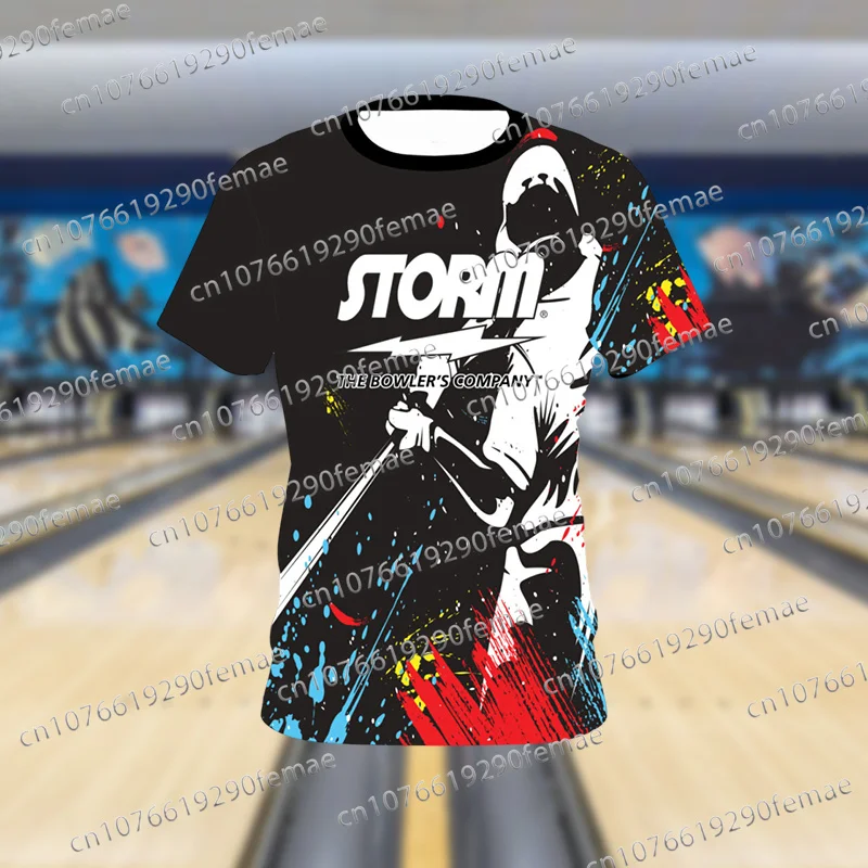 Summer Bowling Men\'s Sportswear T-shirt Short Sleeved Daily Street Fashion Breathable Sweat Wicking Comfortable Top